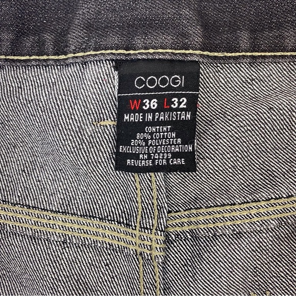 Vintage Coogi Embroidered Blue Denim Loose Fit Baggy Jeans - Picture 8 of 12